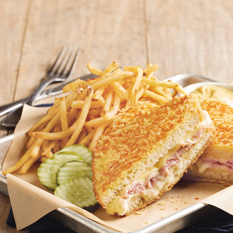 Hot Ham and Cheese Sandwich Lunch Special Menu BJ's Restaurants and